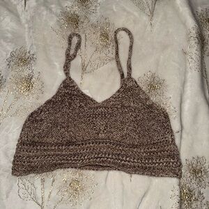 Streetwear Society Brown Knit Crop Top